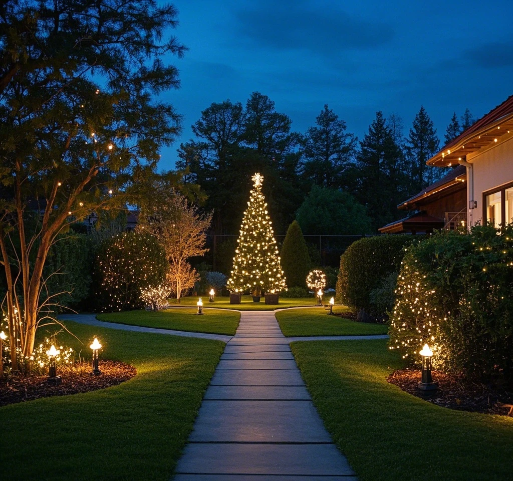Solar Christmas Lights Pathway Elevate Holiday Garden Charm