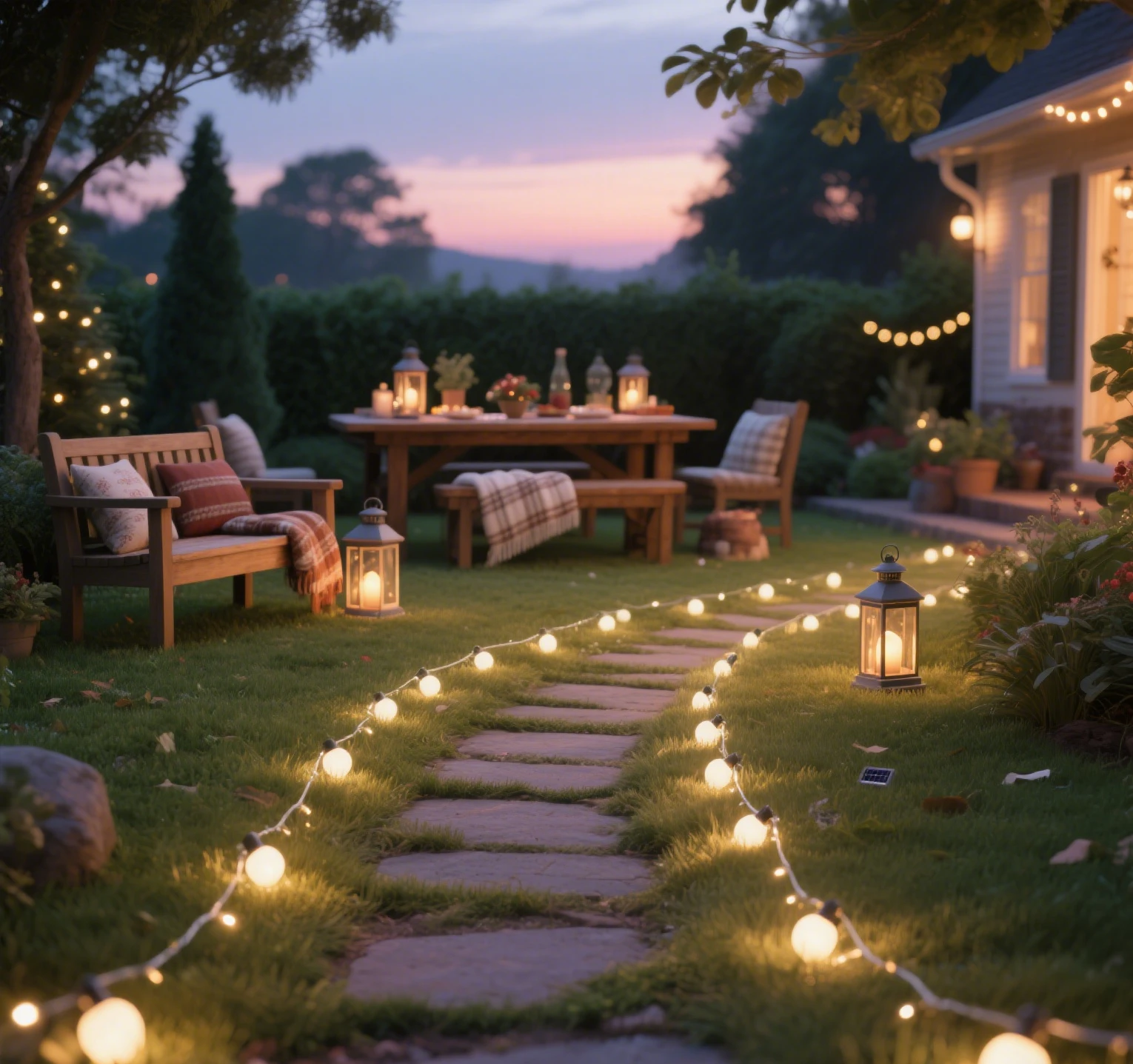 How to Hang Solar String Lights: Holiday Family Gathering Edition